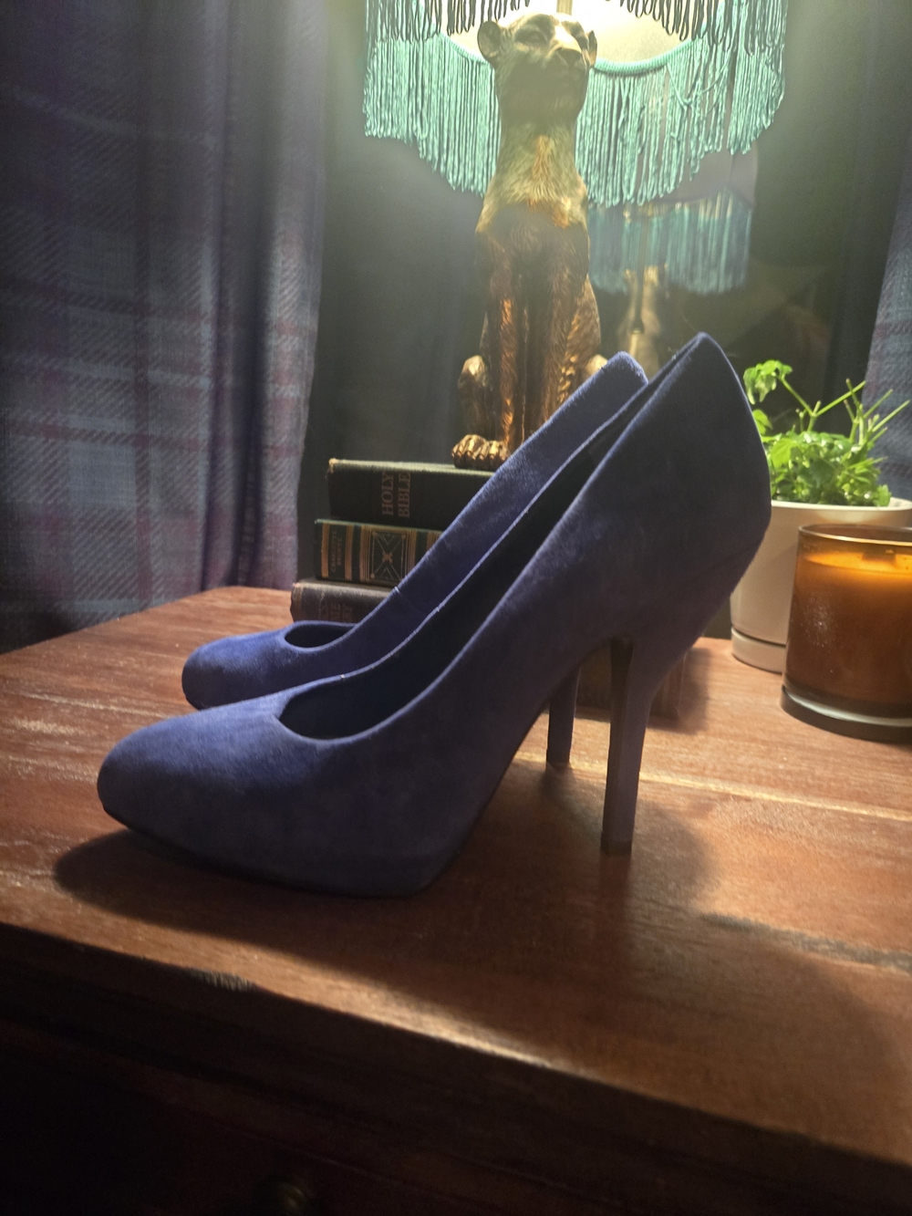 BCBGeneration Navy Blue Suede High Heel Pumps